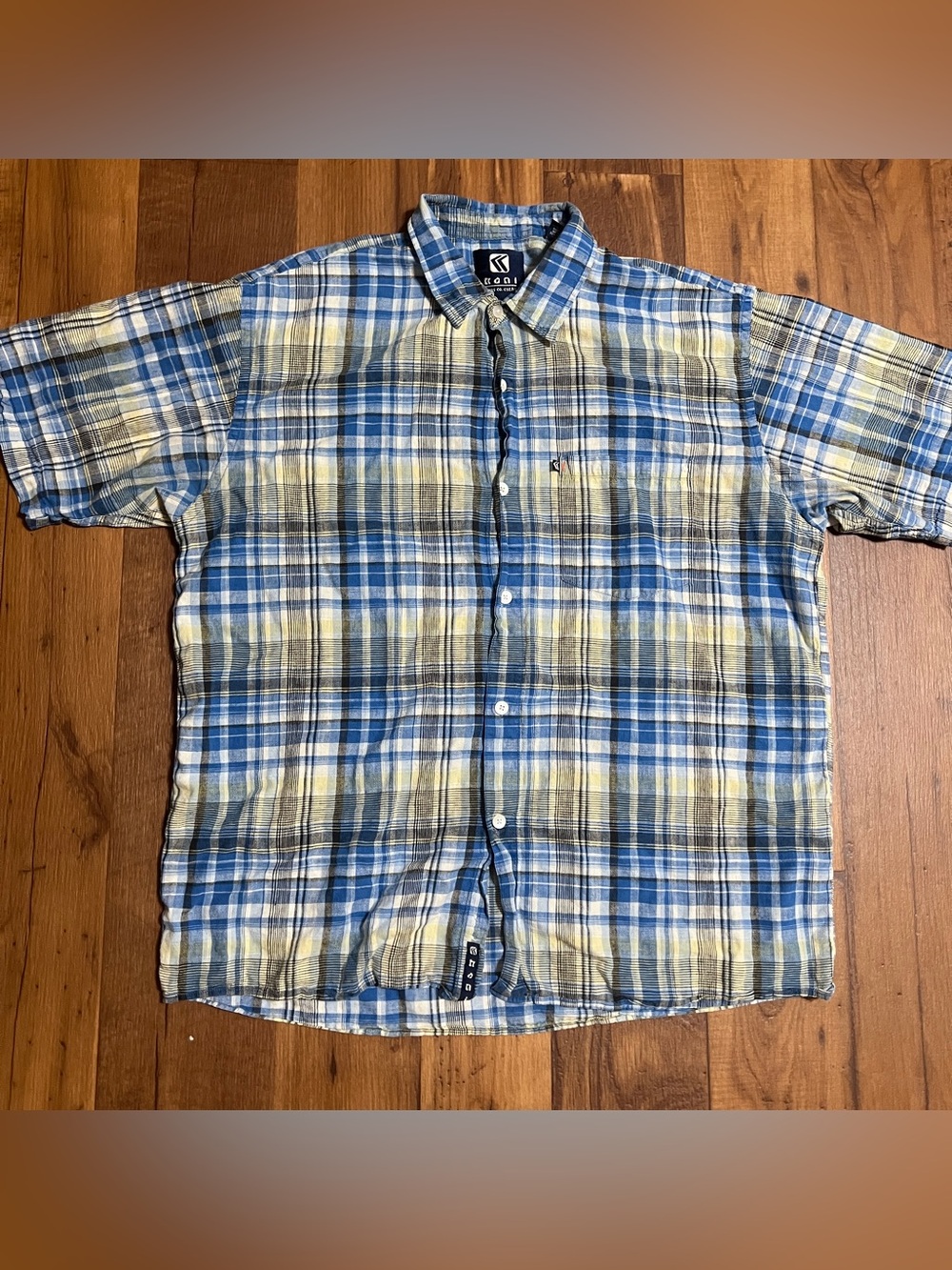 Vintage Karl Kani Plaid Shirt Size XL 90's Short Sleeve Grunge Skater Retro